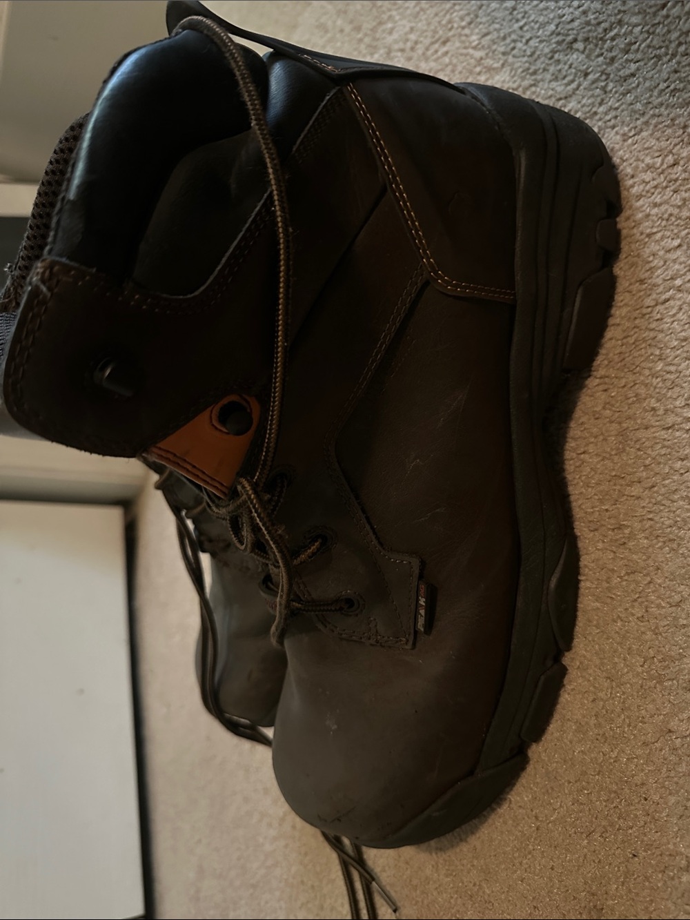 Wolverine Dark Brown Lace-Up Work Boots